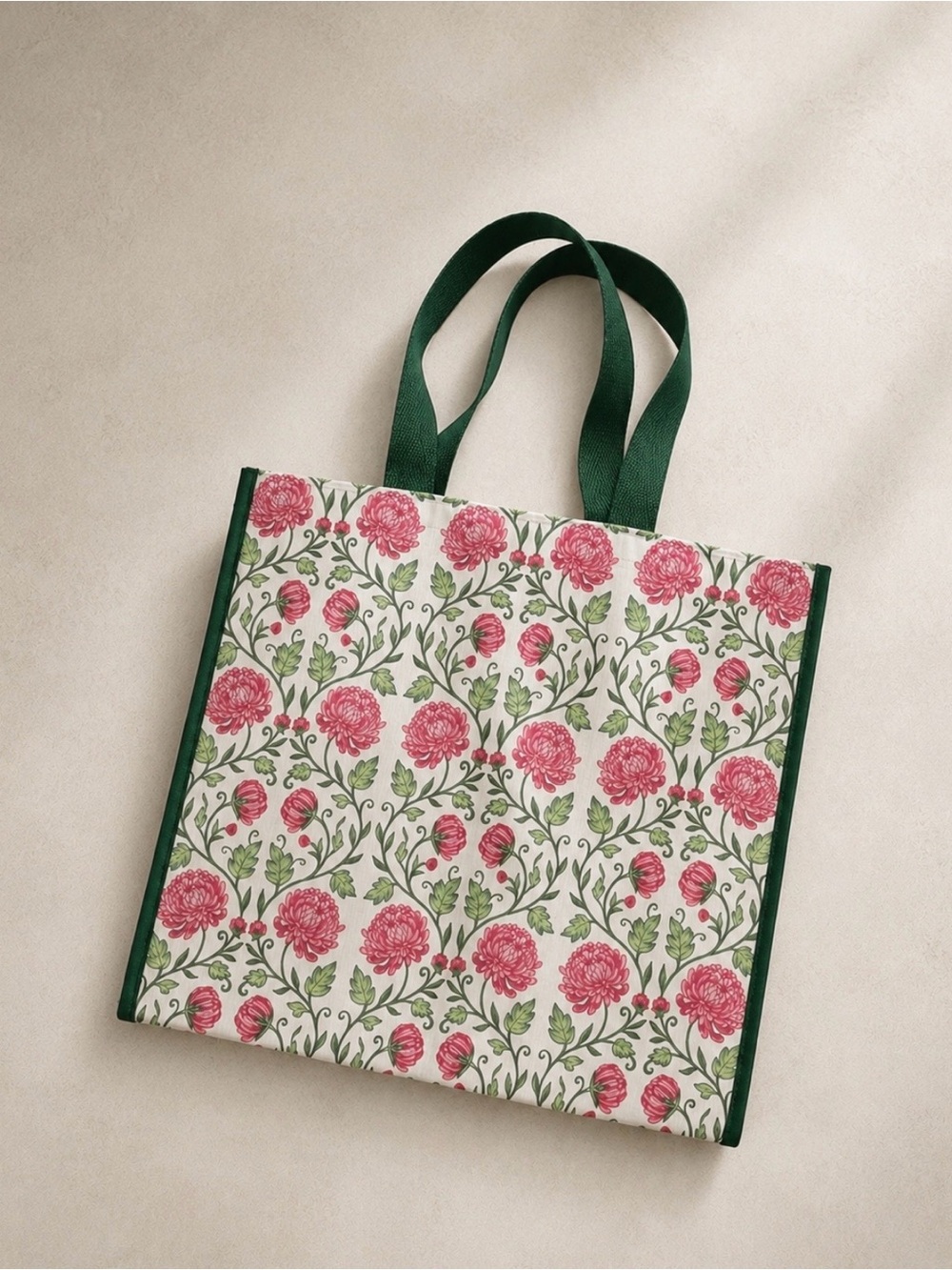 Floral print tote bag